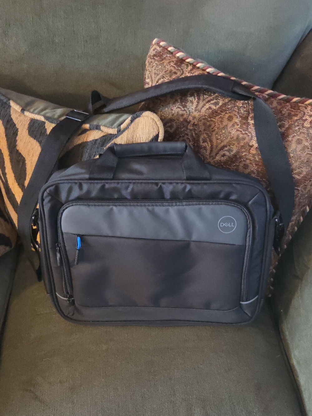 Dell Black and Gray Laptop Messenger Bag